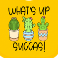 thumbnail image 4 of Inktastic What's Up Succas Funny Cacti Plants Boys or Girls Baby Bib, 4 of 4