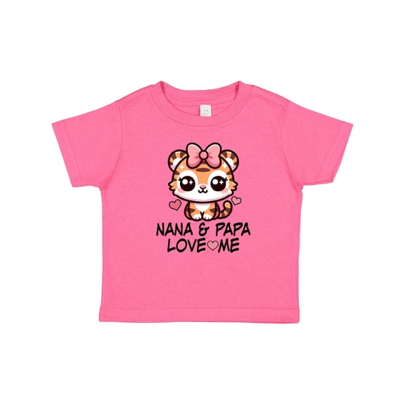 Inktastic Nana and Papa Grandchild Girl Tiger Girls Baby T-Shirt