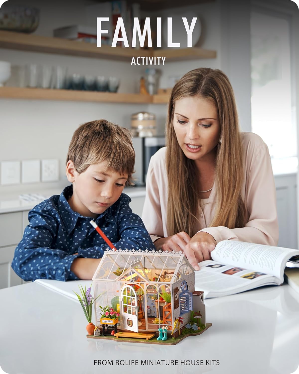 ROBOTIME DIY Miniature House Kit-Dreamy Garden House,Mini Wooden Dollhouse Craft Kits for Home Decor,Tiny Home Building Sets Gifts for Adults/Teens