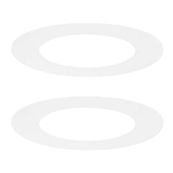Uxcell Paquete de 2 Anillos Goof para Luces Empotradas de 4", 4.3" ID 6.7" OD Anillo de Recorte de Plástico Duradero Montaje al Ras Blanco