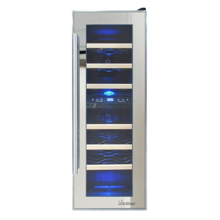 21-Bottle Dual-Zone Thermoelectric Mirrored Wine