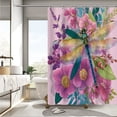 thumbnail image 5 of Dragonfly Shower Curtain, 1-Pack Dragonfly Bathroom Shower Curtain, Purple Vintage Plant Flowers Fabric Bathroom Decoration, 48x72inch, 5 of 5