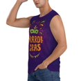thumbnail image 3 of Gaeub Mardi Gras2 Men's Sleeveless Muscle Shirts Workout Tank Tops, Odor Protection and Comfortable - Small, 3 of 8