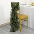 thumbnail image 5 of Efavormart Olive Green Chiffon Curly Chair Sash, 5 of 9