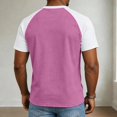 thumbnail image 4 of GrmtClth Men's Waffle Knit Henley Shirt Casual Short Sleeve Raglan T-Shirt with Chest Pocket Lightweight Button Placket Tops Summer Everyday Wear Baseball Style Tees Hot Pink M, 4 of 4