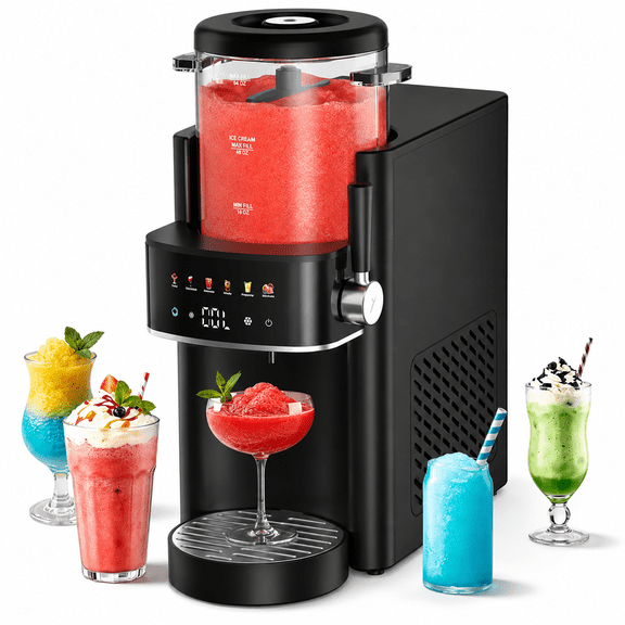 Poit Slushie Machine, 40oz with 6 Smart Presets, Touch‑Screen Temp and Texture Control, Rapid Cooling and Self‑Cleaning, for Slush, Milkshakes, Margarita Frappe Cocktail, Black