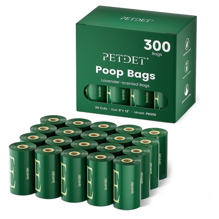 PETDET Dog Poop Bags, 300 Count with Dispenser photo 1