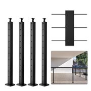 Vevor  36 x 2 x 2 in. Cable Railing Post, Black - Pack of 4
