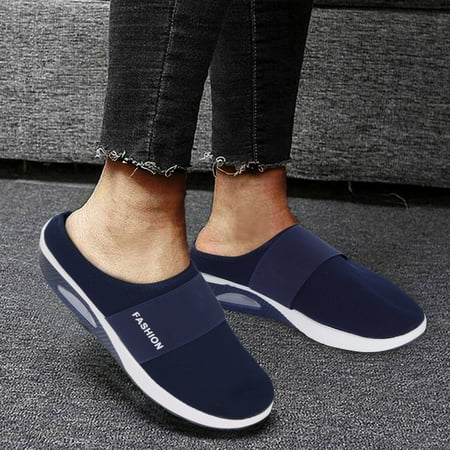 eczipvz Womens Shoes Women s Comfortable Leather Loafers Casual Round Toe Moccasins Wild Driving Flats Soft Walking Shoes Women Slip On Dark Blue