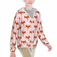 thumbnail image 2 of Cauagu cute fox pink Print Sun Protection Jacket for Teen,Full-Zipper Long Sleeve Sun Shirts with Pockets UV Hoodie Shirts Outdoor Athletic Jacket-Medium, 2 of 7