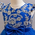 thumbnail image 6 of Girl Ruffle Tiered Tutu Gown Sleeveless Embroidery Lace Princess Dresses Party Ball Tulle Pageant Gowns for Wedding, Birthday, Size 2-10T, 6 of 9