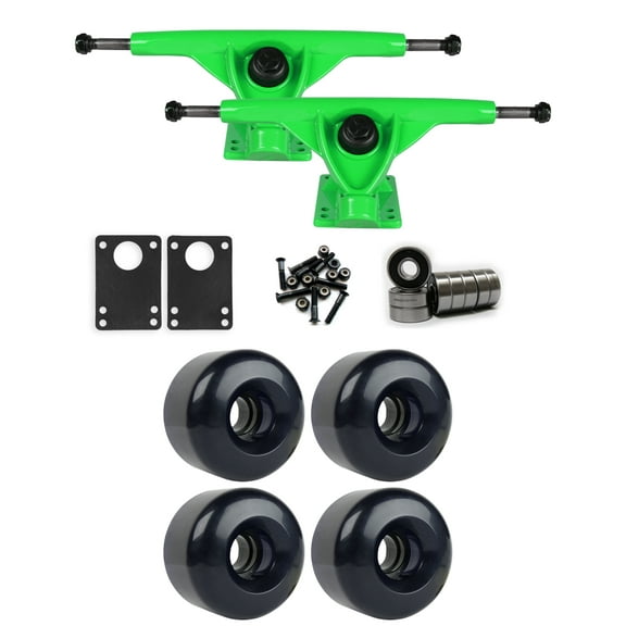 RKP Green Longboard Trucks Wheels Package 70mm x 46mm 83A 276C Blue Clear