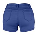 thumbnail image 5 of Summer Savings Clearance! Edvintorg Womens Jean Shorts 2023 New Summer Solid Color Flanging Tight Fitting Comfort Versatile Sexy Denim Shorts Dark Blue XL, 5 of 7