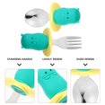 thumbnail image 3 of Shisuyan Feeding Training Spoons Forks Green Stainless Steel 1 Set 4.1x1x0.2in, 3 of 8