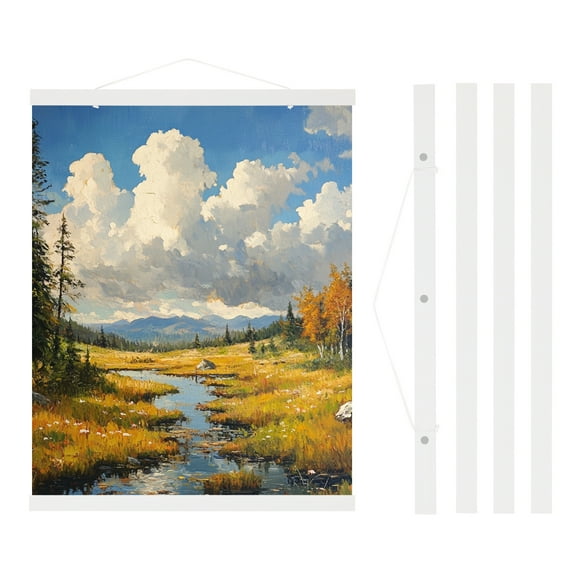 Uxcell Magnetic Poster Hanger Frame, 16 Inch Wide Hanging Kit, White