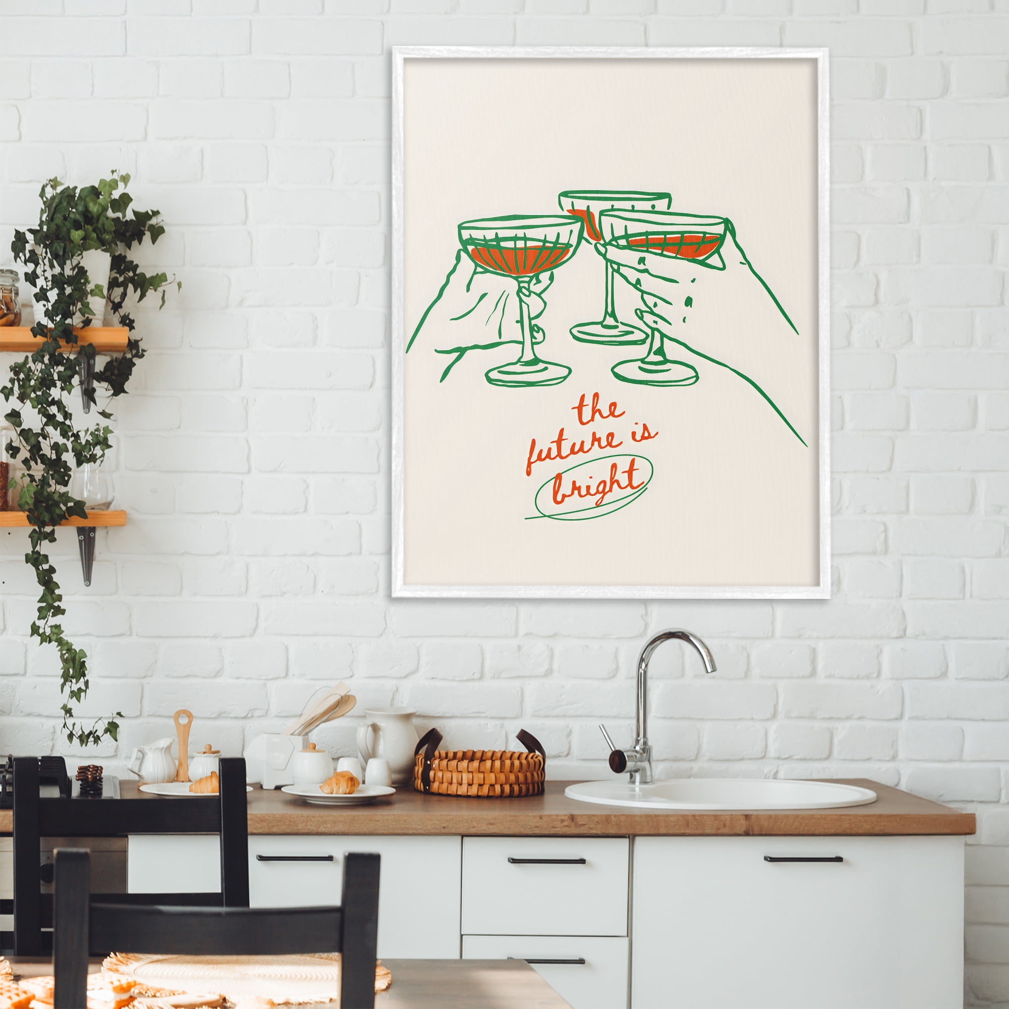 Stupell Industries The Future Is Bright Toast White Framed Giclee Art, design by The Prints Vibe