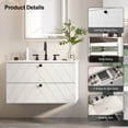 thumbnail image 6 of Hironpal 30'' Bathroom Vanity with Sink, Floating Bathroom Storage Cabinet with Ceramic Sink,Drawers,Diagonal Pattern,White, 6 of 8