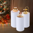 thumbnail image 2 of YIYIBYUS 3Pcs Cylinder Metal Pedestal Stand White Cake Plinths Backdrop Flower Column Dessert Table for Party Wedding Birthday Decor, 2 of 20