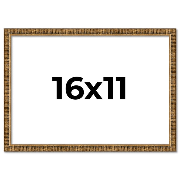 16x11 Frame Gold Picture Frame - Complete Modern Photo Frame Includes UV Acrylic Shatter Guard