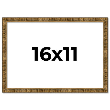 16x11 Frame Gold Picture Frame - Complete Modern Photo Frame Includes UV Acrylic Shatter Guard