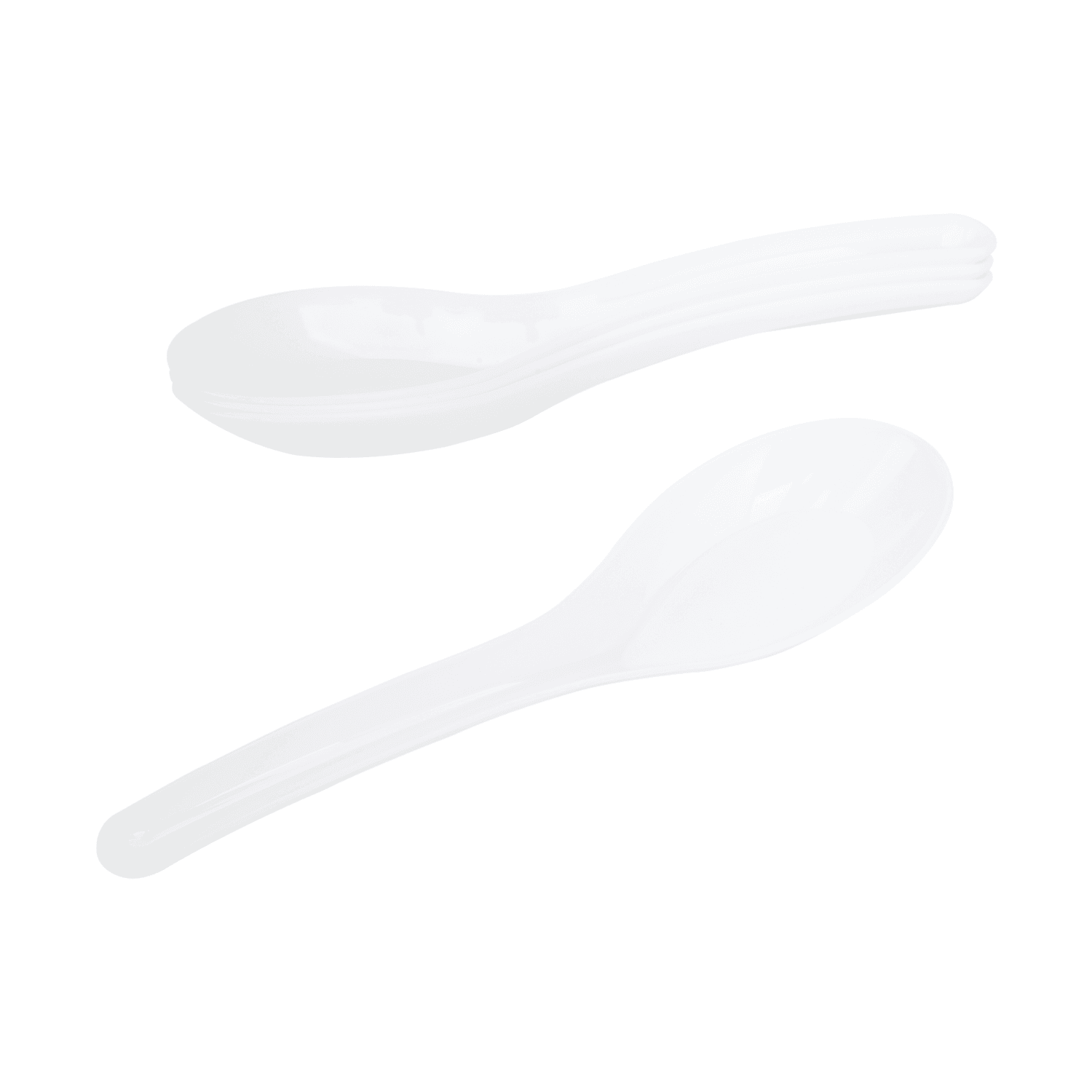 BESTONZON 50pcs Disposable Plastic Asian Soup Spoon/Appetizer Spoon/Chinese Won Soup Spoon 11.5cm,White 