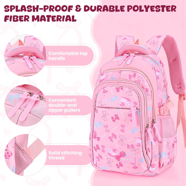 Kuiaobaty 3-in-1 School Bag Set For Kids - Backpack, Lunch Bag, Pencil Case, Butterfly Design