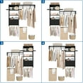 thumbnail image 6 of Homieasy Wall Cabinet with Hanging Rods, 60'' Wide Laundry Wall Cabinet with 2 Drawers, Open Rack & Adjustable Inner Shelf, Storage Cabinet Wall Mounted, Black, 6 of 7