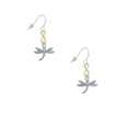 thumbnail image 2 of Delight Jewelry Silvertone Small Dragonfly with Crystal Gold Tone Infinity French Earrings, 2 of 4