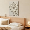 thumbnail image 7 of White Textured Flower Canvas Wall Art, Neutral Floral Abstract Print, Modern Minimalist Flower Artwork, Black and White Botanical Wall Decor for Living Room Bedroom, 7 of 7
