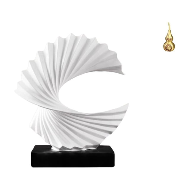 Escultura Abstracta De Resina De Calabaza Ondulada De Latón, Adorno De Feng Shui, Obra De Arte De Escritorio Hecha A Mano, Recuerdo Para La Decoración Del Hogar Y La Sala De Estar.
