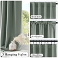 thumbnail image 3 of StangH Sage Green 100% Blackout Curtains Back Tab Heat & Light Dimming Energy Saving Panels for Bedroom/Living Room/Nursery/Classroom, W52 x L96, 2 Panels, 3 of 7
