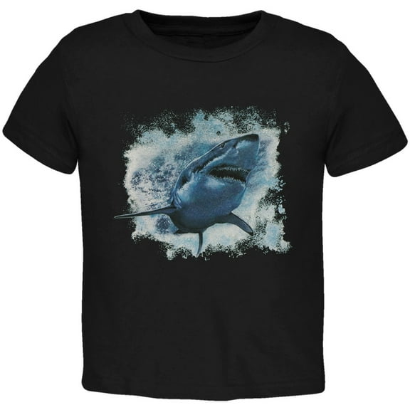 Great White Shark Black Toddler T-Shirt - 3T