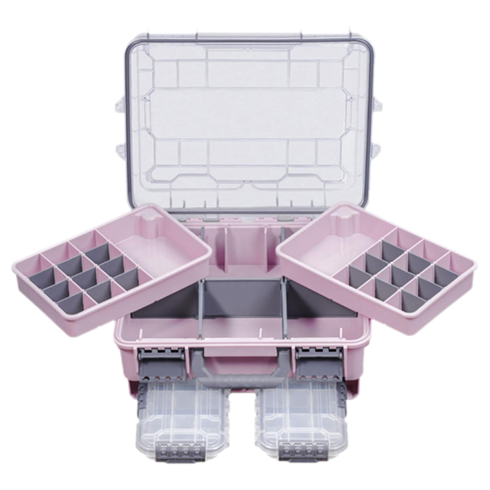 harayaa Fishing Tackle Box Fishing Accessories Box Multifunctional Storage Organizer Pink