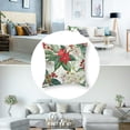 thumbnail image 5 of BANET Decorative Throw Pillow Case Pack of 2, Christmas Pattern in Buds Branches Natural , Couch Bedroom Living Room Cushion Cover，Pink Green White 24x24in, 5 of 7