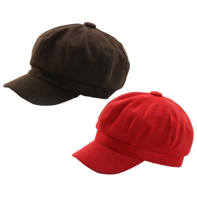 Gorra de vendedor de periódicos para mujer, boina con visera, suave, de 8 paneles, estilo vintage, gorra octogonal para taxista, para mujeres y niñas