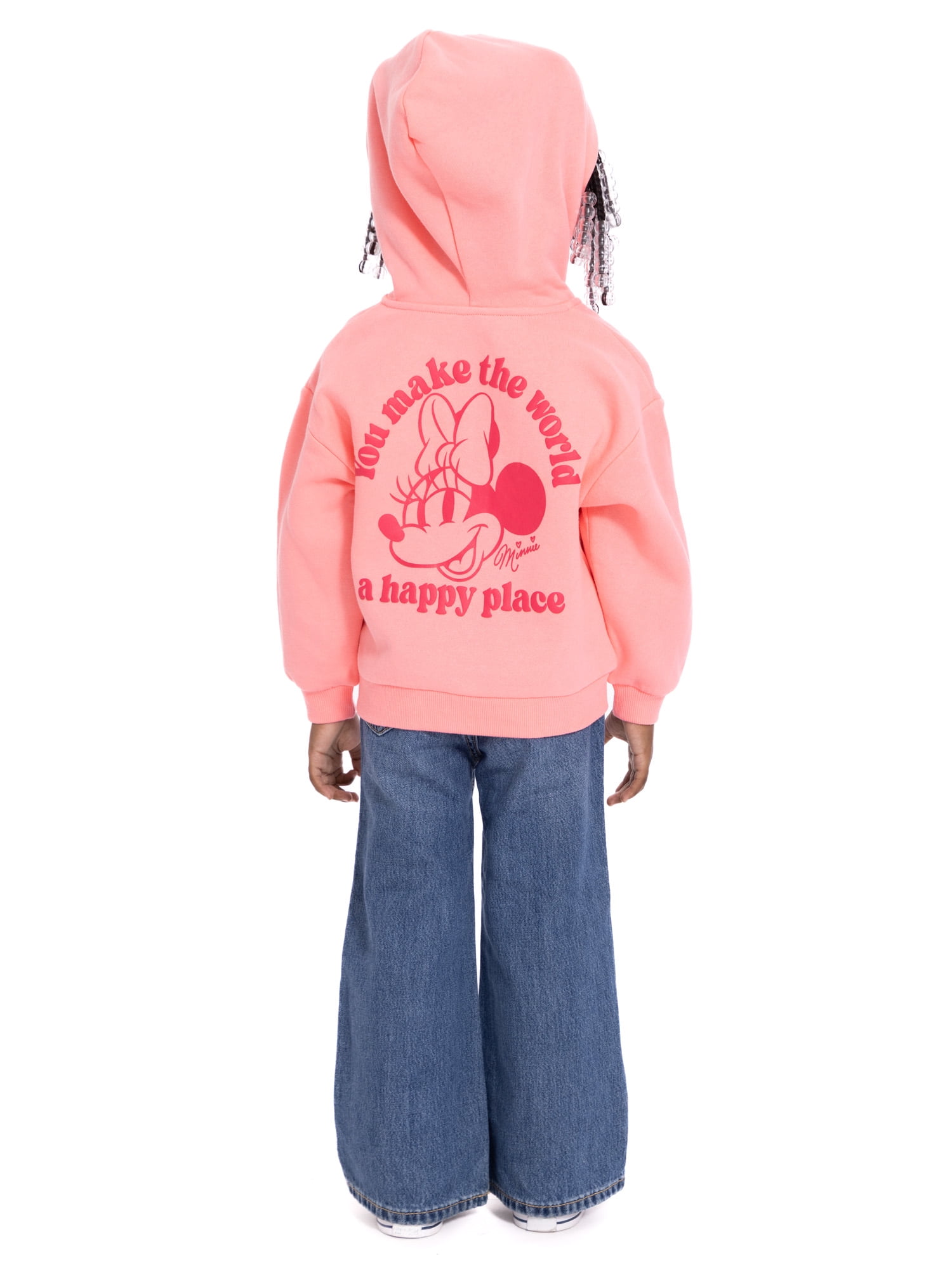Minnie Mouse Toddler Girls' Full Zip Graphic Hoodie, Sizes 12M-5T