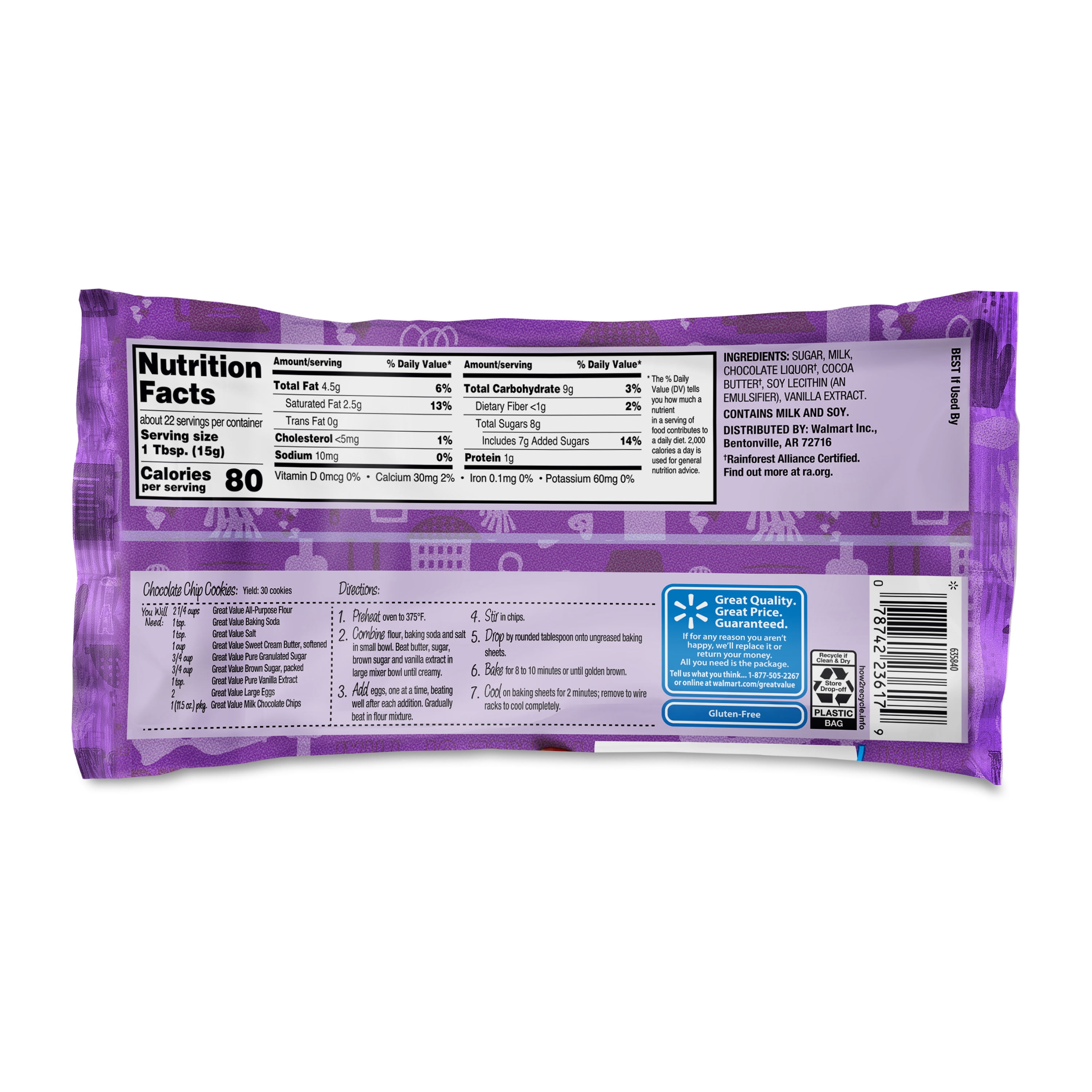 Great Value Milk Chocolate Baking Chips, 11.5 oz