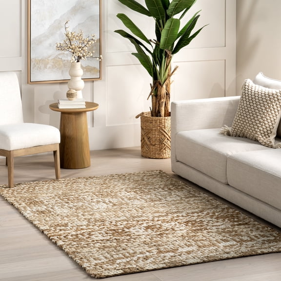 nuLOOM Hailey Hand Woven Jute Area Rug, 5' x 8', Ivory