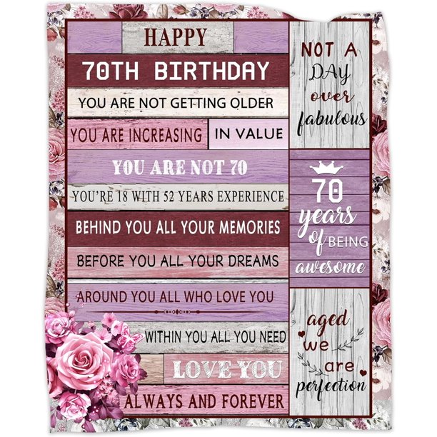 LHSHID 80th Birthday Gifts for Women 80th Birthday Thrown Blanket 80 Years Old Gifts Ideal for Him Her Blanket Gift for Yess Wife Friends 80th Birthday Blanket Decorations 50x60in