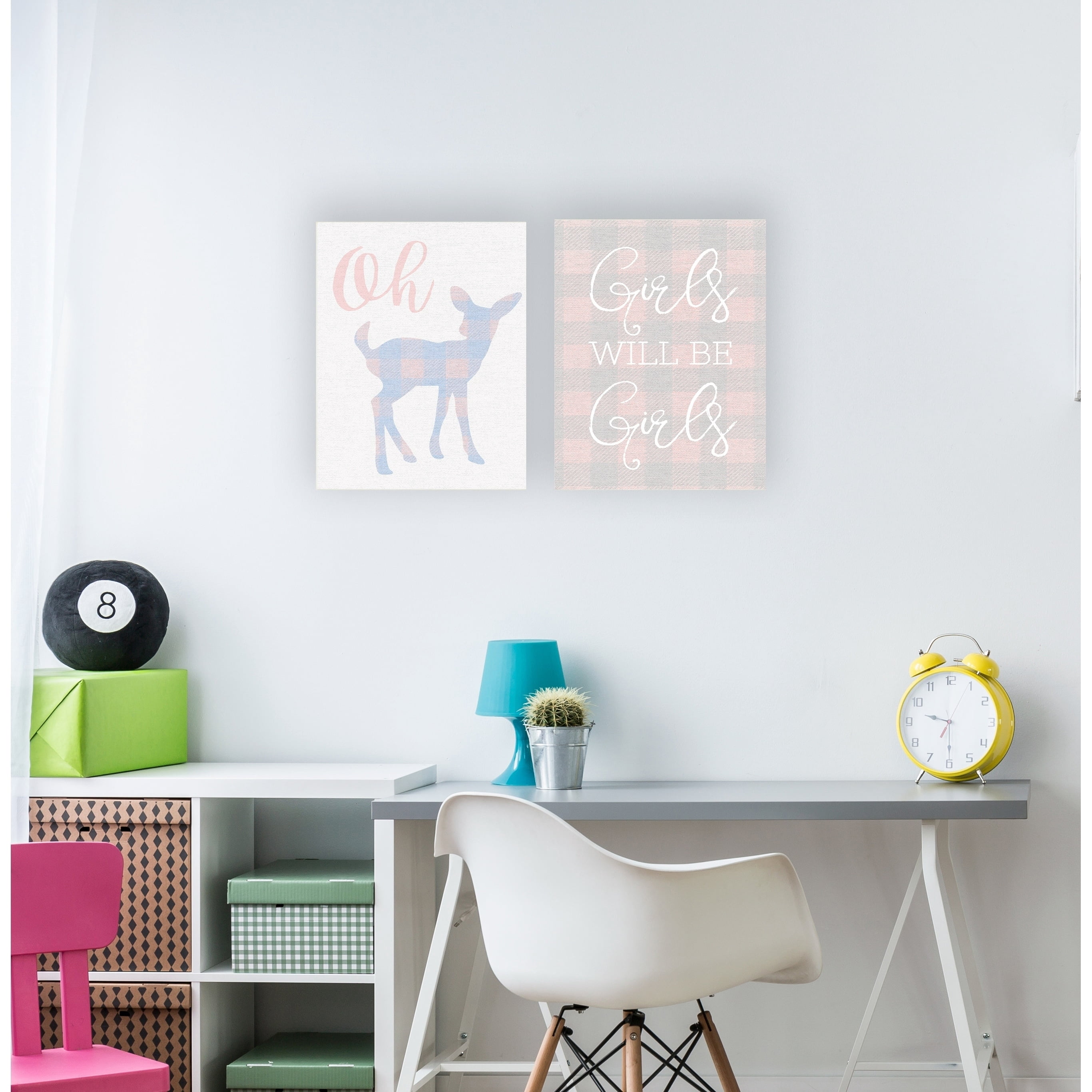 Stupell Oh Deer Plaid Cutout Canvas Wall Art 30 x 40