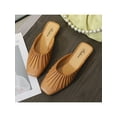 thumbnail image 4 of Frontwalk Ladies Mules Closed Toe Clogs Backless Flats Walking Comfort Slides Women Slip On Casual Shoes Khaki 7, 4 of 8