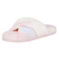 thumbnail image 4 of Jessica Simpson Women's Cross Band Soft Plush Memory Foam House Slipper Slide with Anti-Skid Sole, 4 of 9