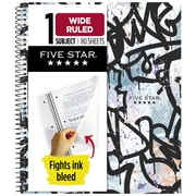 Five Star Paint the Town Notebook, 1 Subject, Wide Ruled, 8" x 10.5", Graffiti (930039FA-WMT)