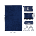 thumbnail image 3 of Jademall Travel Blanket 2 in 1 Soft Flannel Airplane Throw Blankets in Soft Bag Pillow case with Hand Luggage Belt, 59x40inch, Navy, 3 of 5