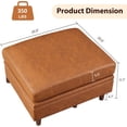 thumbnail image 3 of Bingirl Module d'Ottoman de Rangement pour Sofa Sectionnel Modulaire Module d'Ottoman Carré pour Sofa Sectionnel-Lit Brun, 3 of 7