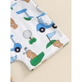thumbnail image 6 of Toddler Baby Boys Summer Outfits Letter Golf Car Print Short Sleeve T-Shirts Tops Elastic Waist Shorts 2Pcs Clothes Set, 6 of 7