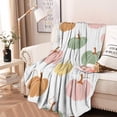 thumbnail image 2 of Fall Pumpkins Pattern Round Blanket,Comfortable Soft Flannel Throw Blanket,All Season,Warm Lightweight Blankets for Sofa Bed Couch Living Room Chair 47"x47", 2 of 5