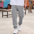 thumbnail image 6 of Mens Cargo Sweatpants Heavyweight Fleece Lined Joggers for Men Slim Fit,Cotton, Drawstring Elastic Waist,5 Pockets,Tapered,Track Bottoms,Straight, Sweat Pant,Soft,Daily Wear., 6 of 8