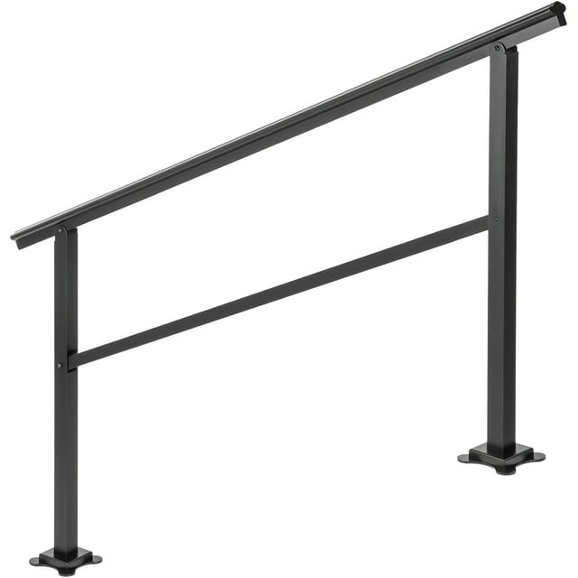 KFFKFF Support d'Escalier Extérieur, Main Courante en Aluminium pour Marches Extérieures, 60 x 35 Pouces, Supporte jusqu'à 165 Lb, Angle Réglable 0-30°, Convient à 4-5 Marches, Comprend des Vis de Montage