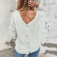 thumbnail image 4 of Ediodpoh Reversible Knit Cardigan for Women Long Sleeve Open Front Sweater with Backless Design Outwear for Fall Winter White XL, 4 of 6